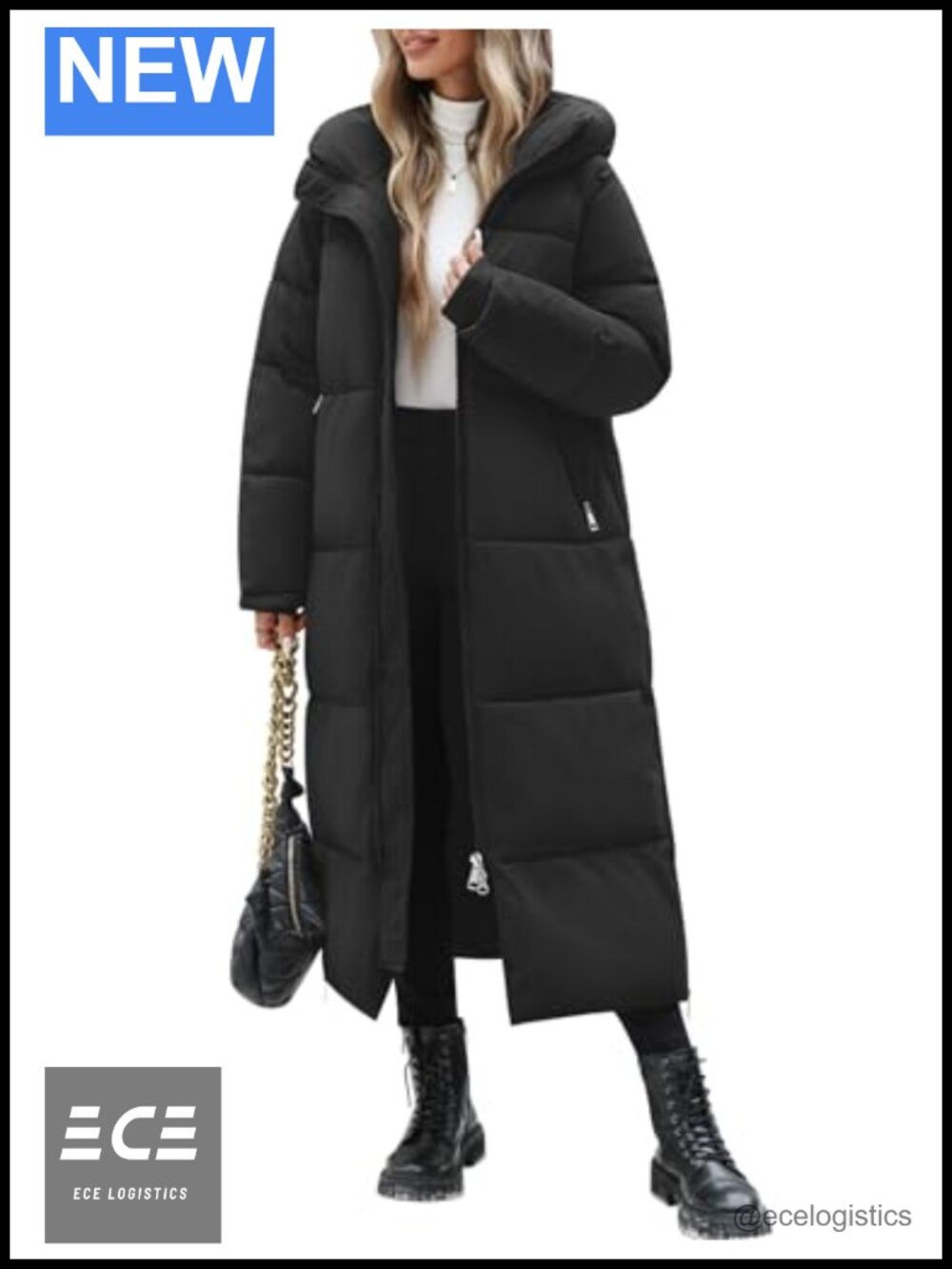 Womens Long Winter Puffer Coat Quilted Maxi Length Parka Down Jacket Warm